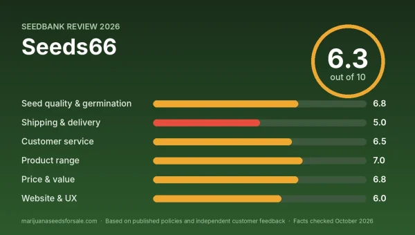 Seeds66 review score card: 6.3 out of 10 with category scores