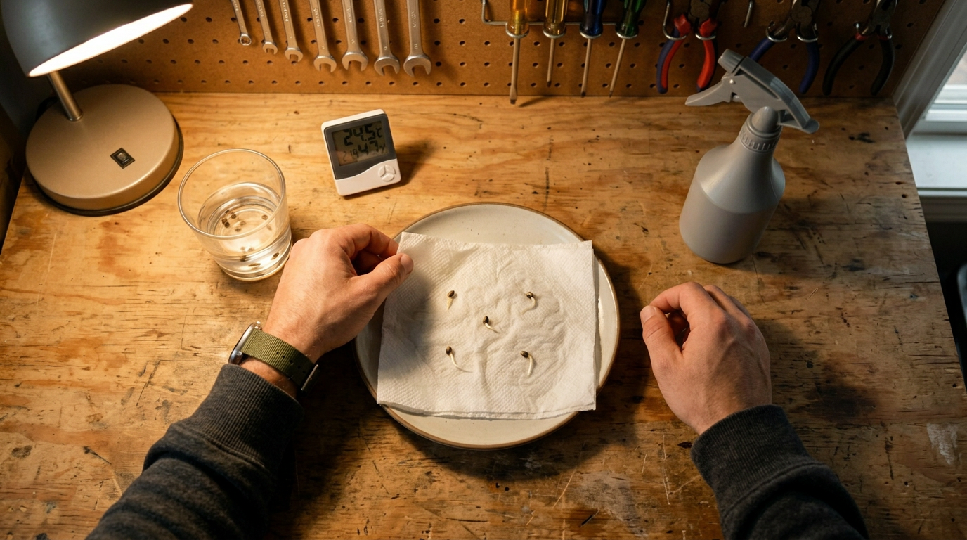 Alchimia cannabis seed germination setup