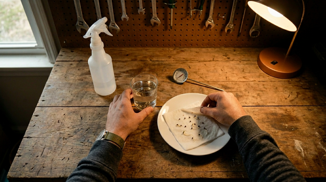 Alchimia cannabis seed germination setup