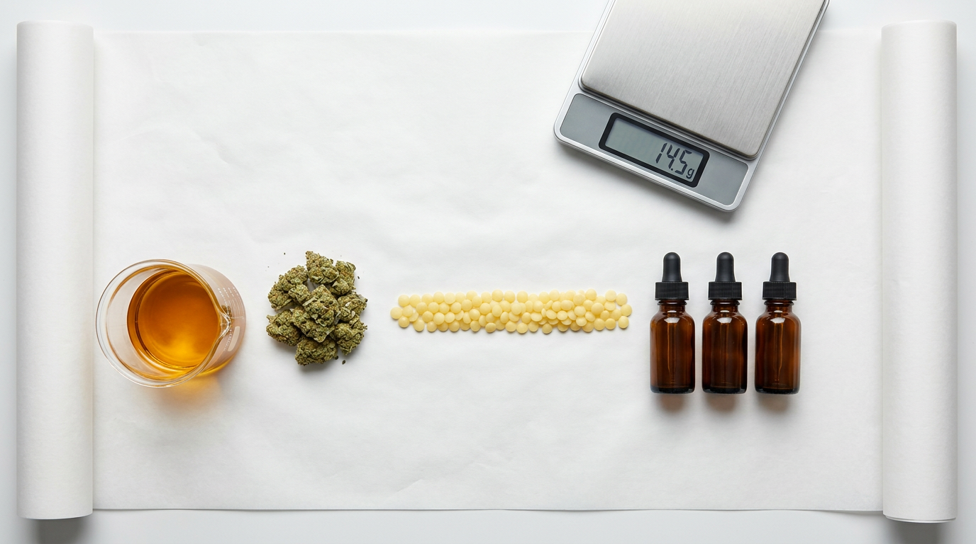 Cannabis topical ingredients including carrier oils, beeswax, and cannabinoid material for homemade preparation