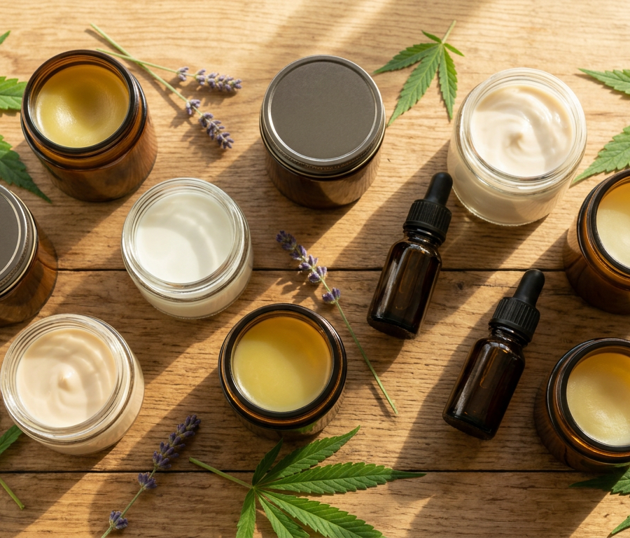 Cannabis topical products including balms, salves, and lotions