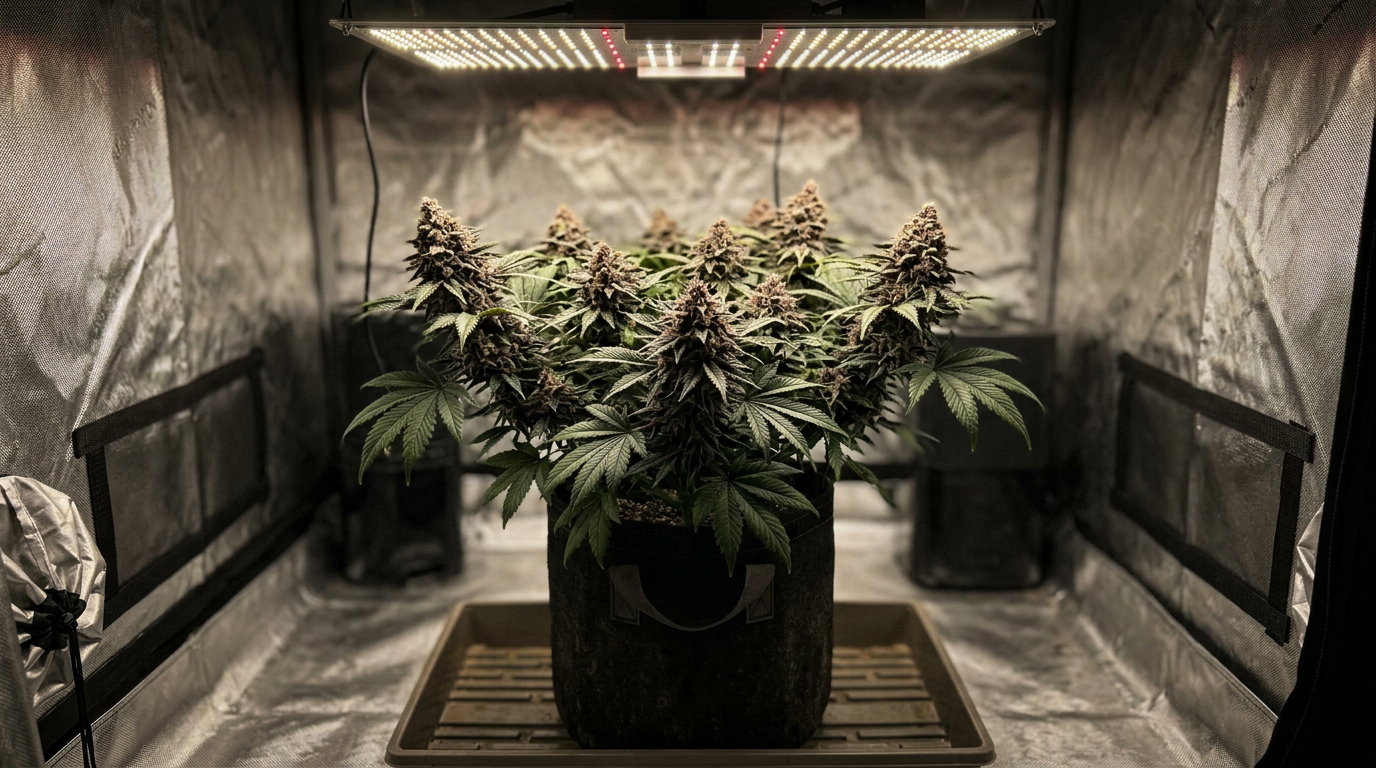Granddaddy Purple cannabis plant in flower