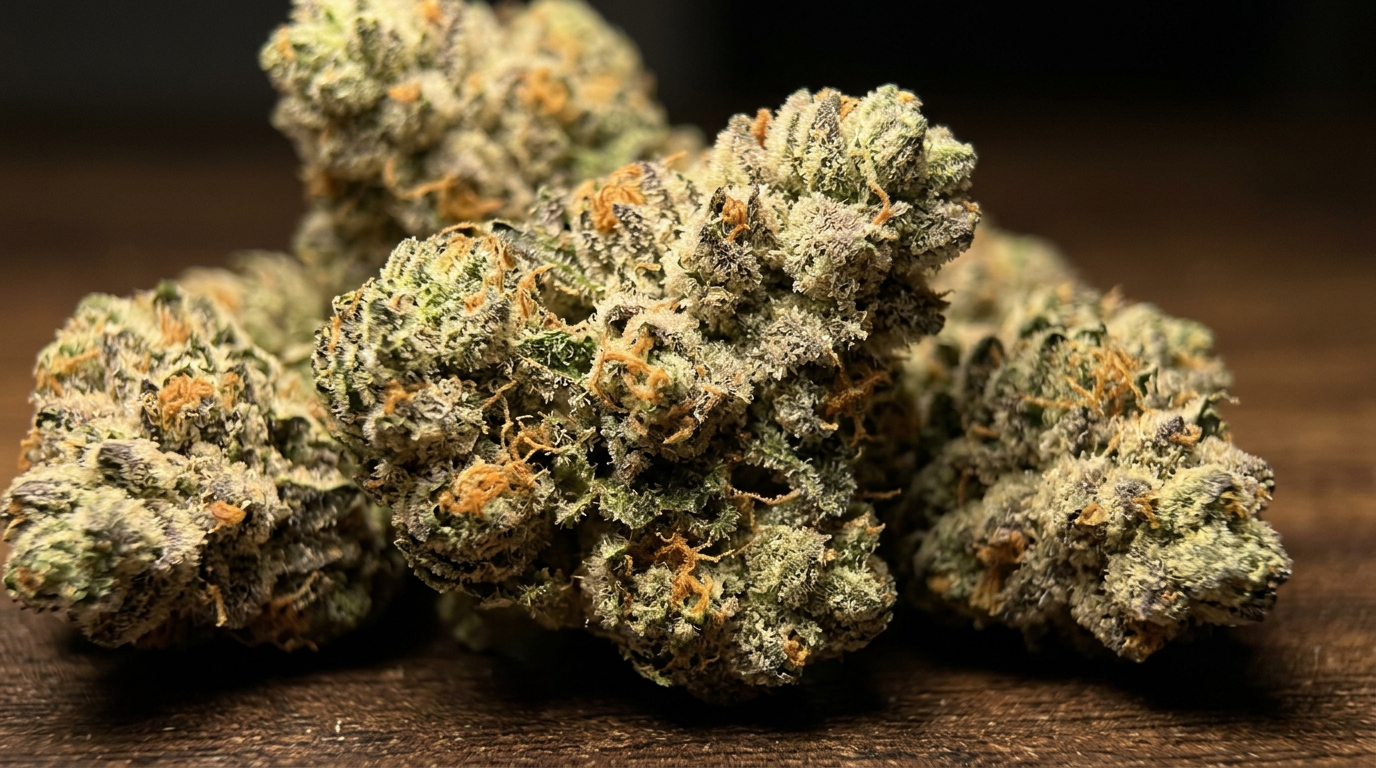 Ice Cream Cake cannabis buds macro close-up