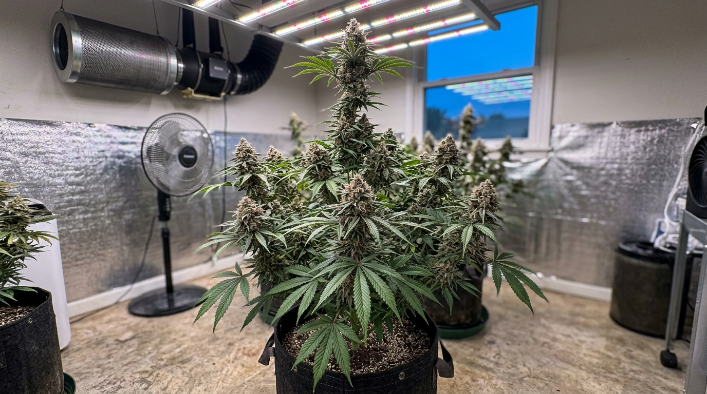 Kush Mints cannabis plant in flower