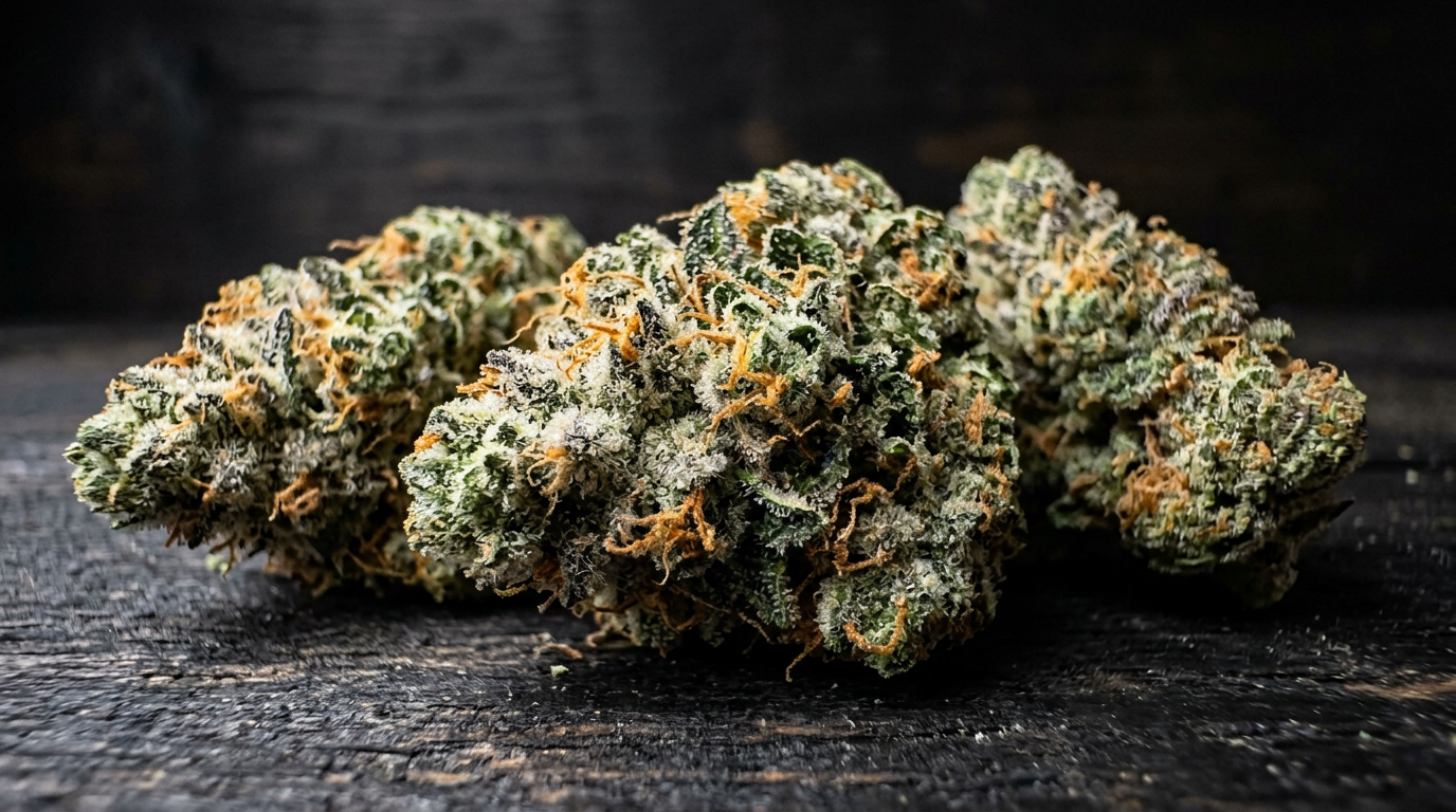 Kush Mints cannabis buds macro close-up