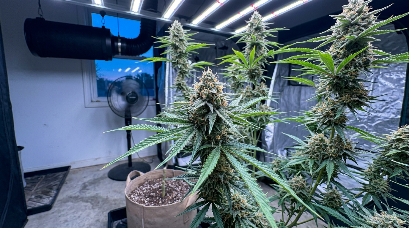 Lemon Cherry Gelato cannabis plant in flower