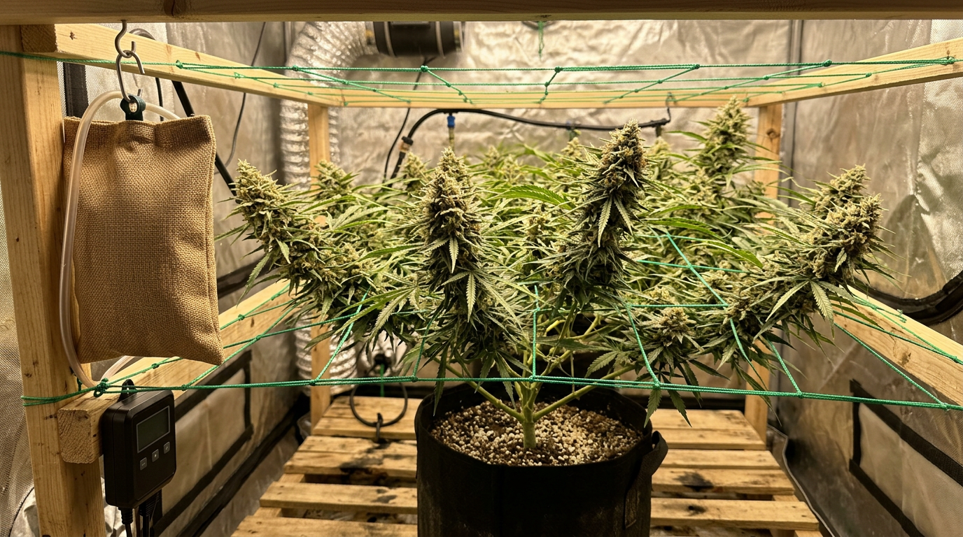 Mimosa cannabis plant in flower