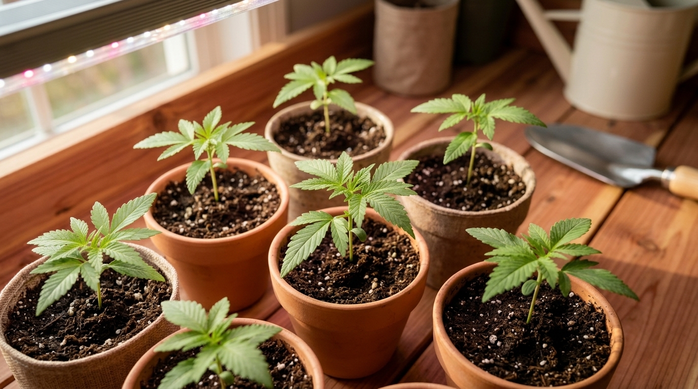 PEVGrow cannabis seedlings growing