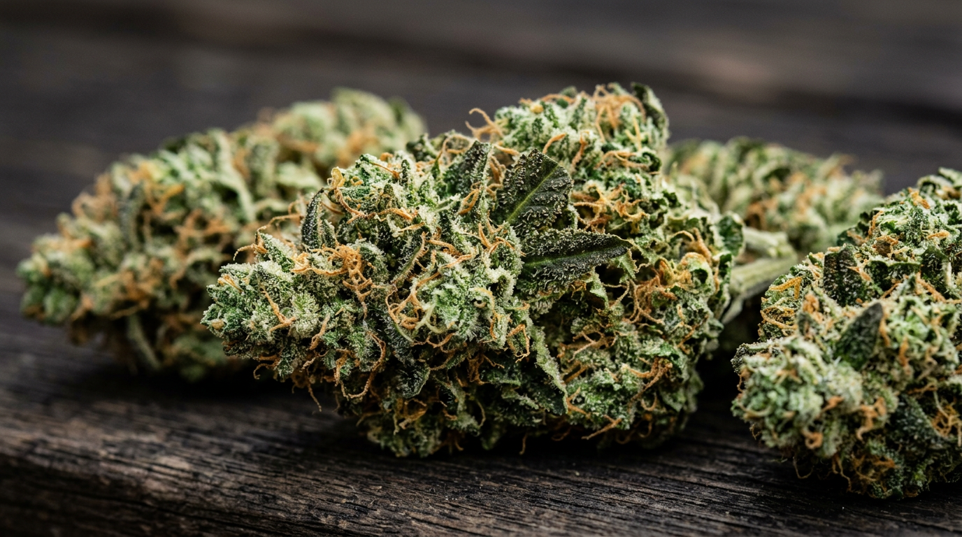 Pineapple Express cannabis buds macro close-up