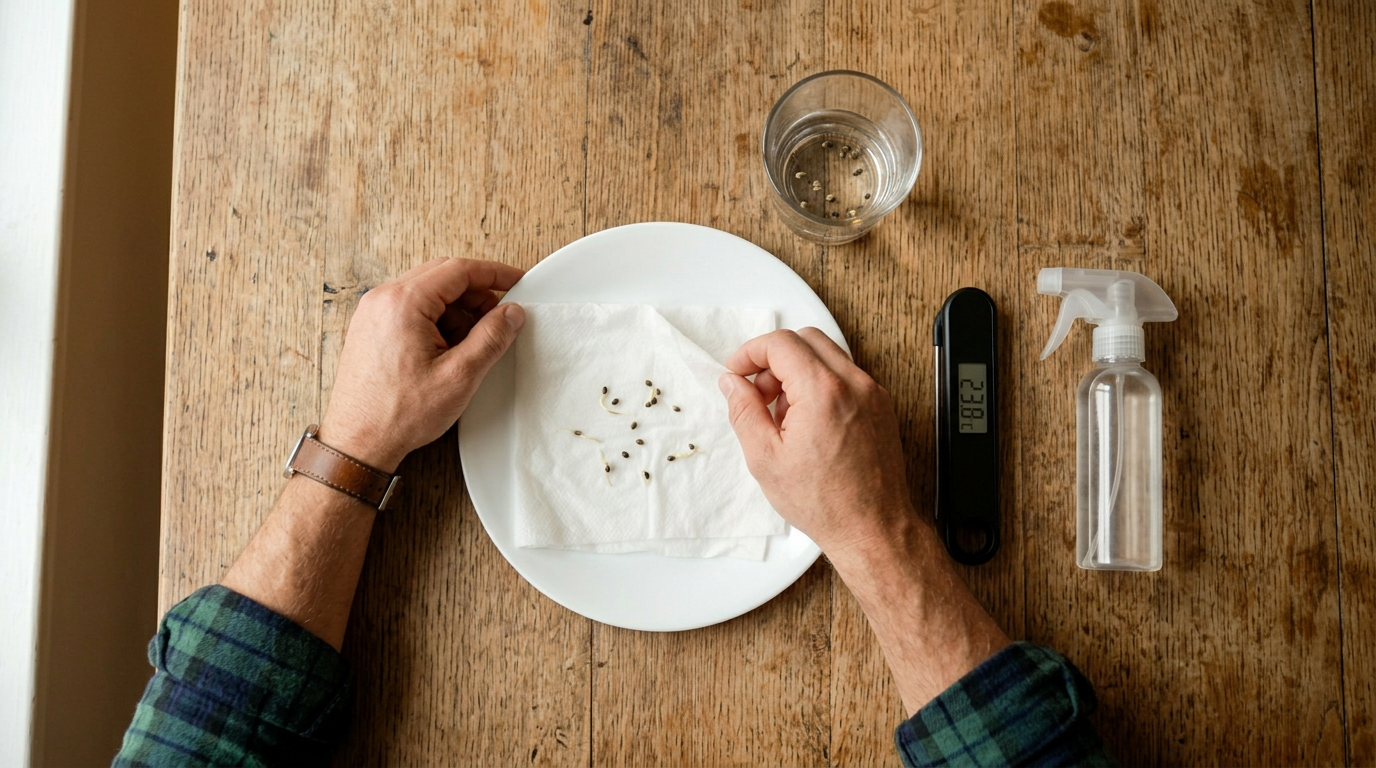 Royal Queen Seeds cannabis seed germination setup