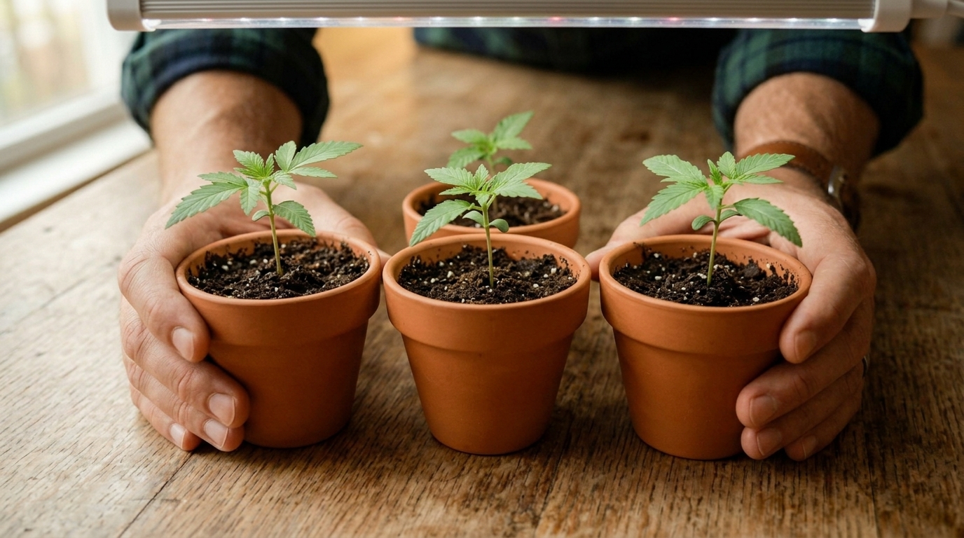 Sonoma Seeds cannabis seedlings growing
