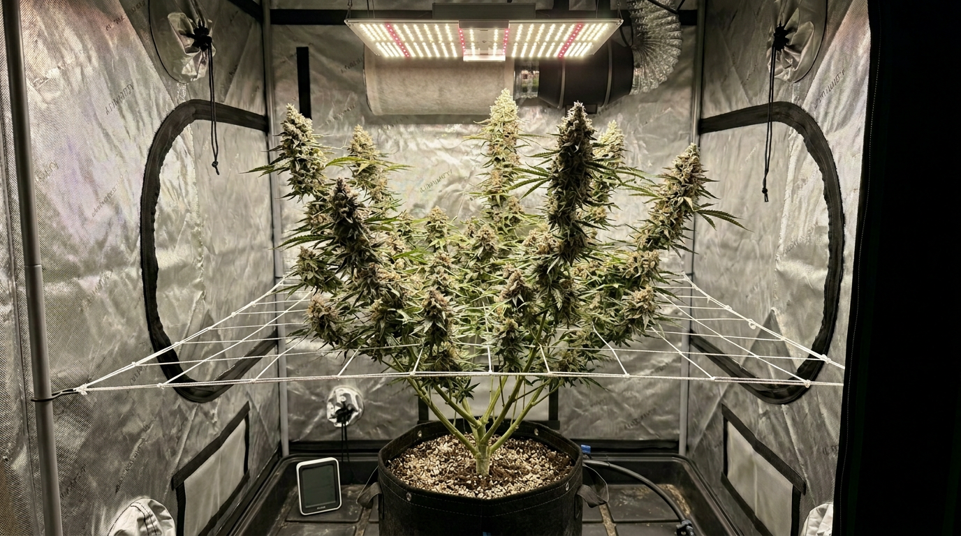Wedding Cake cannabis plant in flower