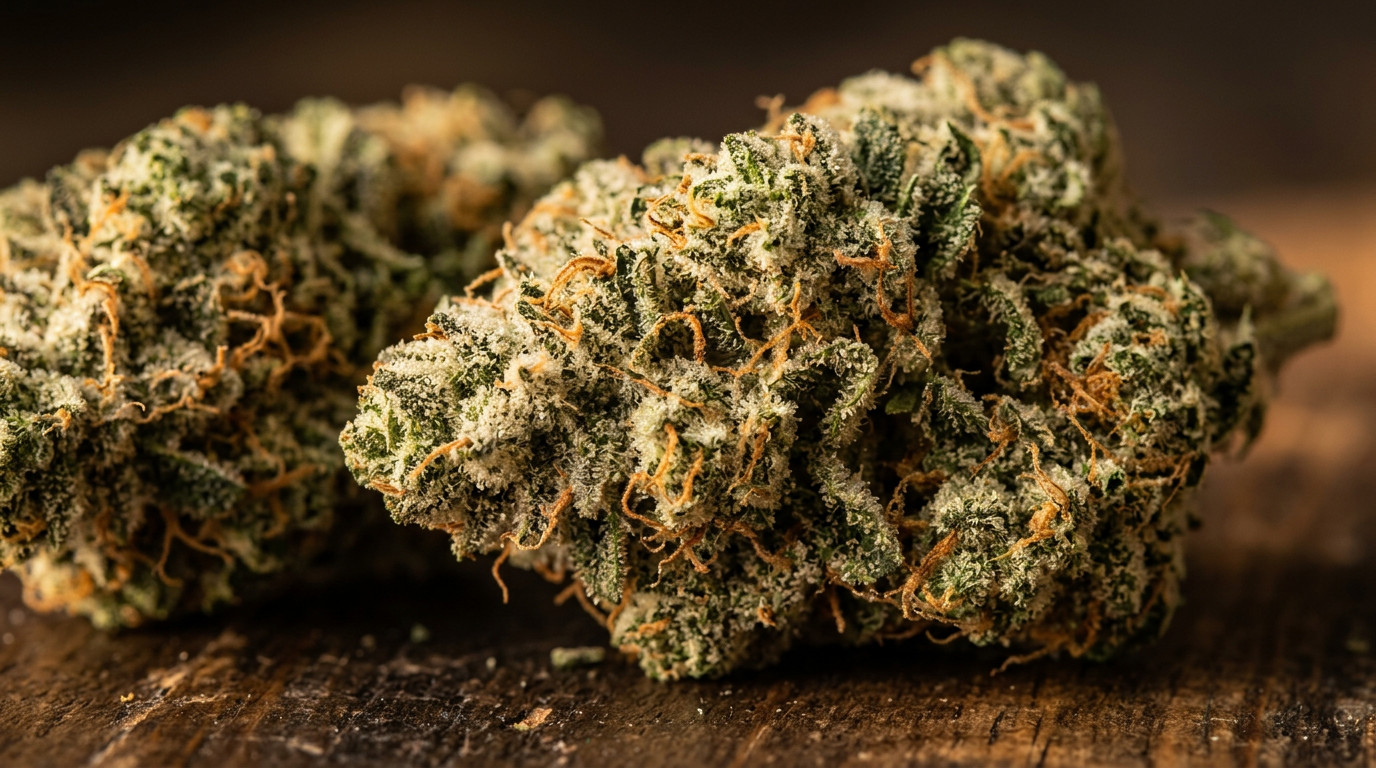 Wedding Cake cannabis buds macro close-up