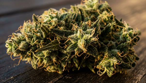 White Widow cannabis buds macro close-up