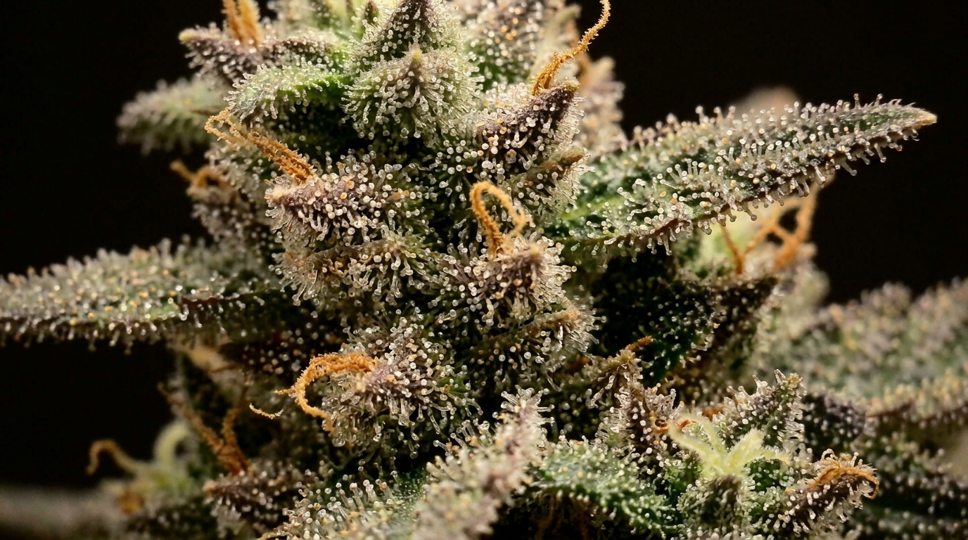 Autoflower cannabis trichomes showing cloudy and amber colors indicating harvest readiness