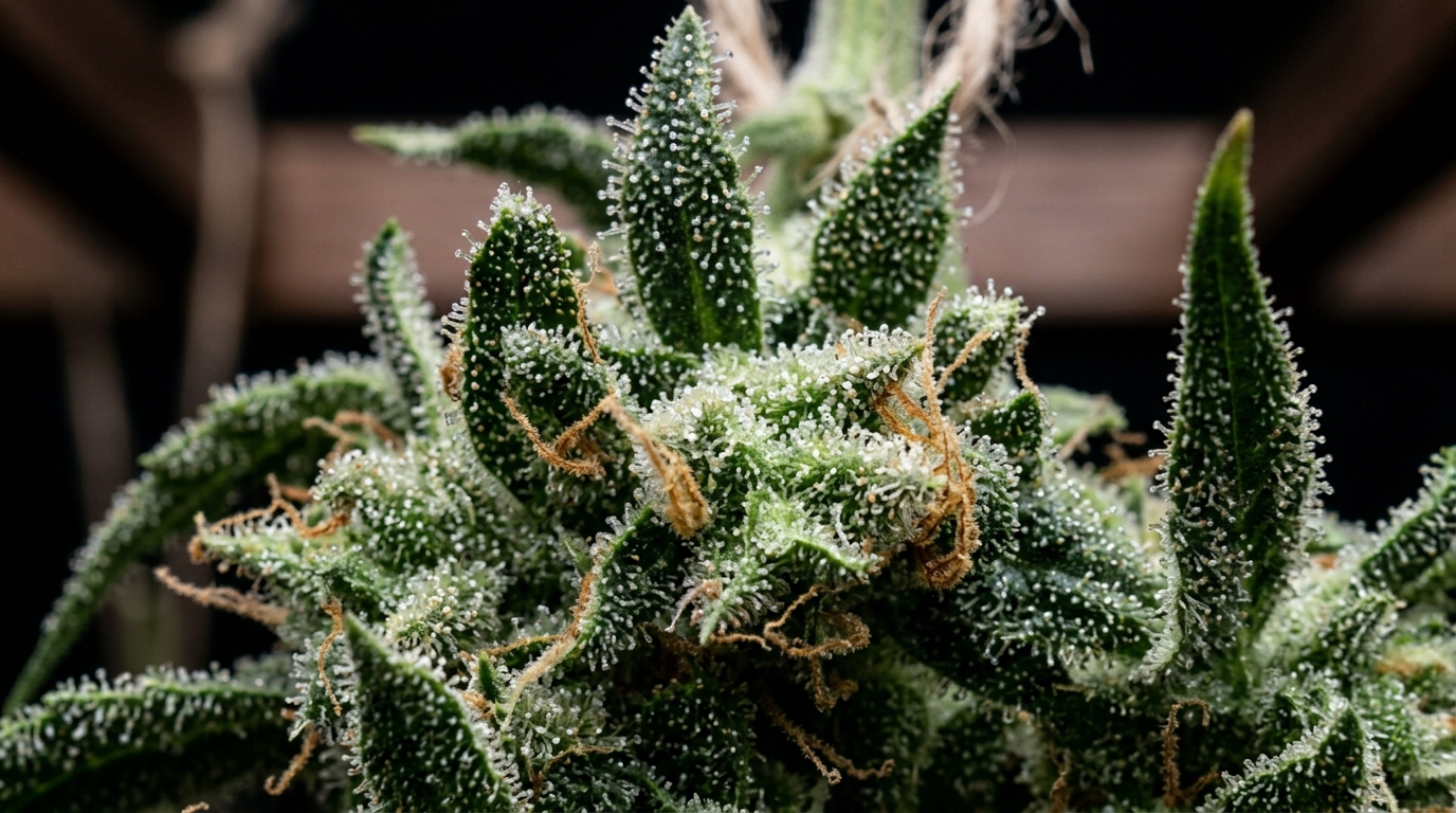Autoflower cannabis plants hanging to dry after harvest in a controlled dark room
