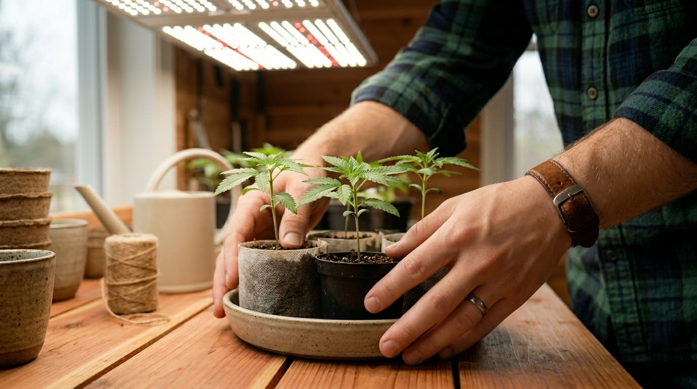 Mary Jane’s Garden cannabis seedlings growing
