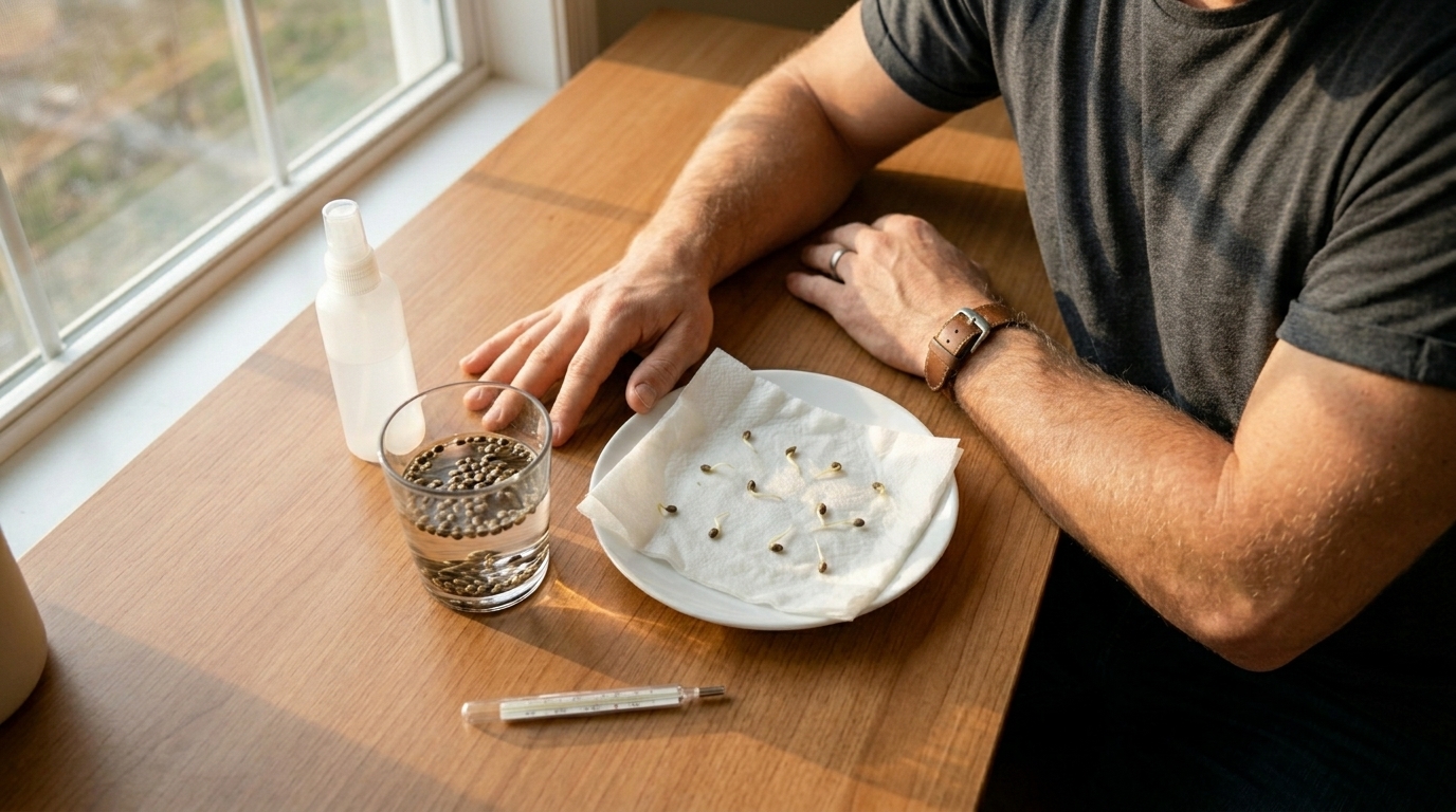 Sensible Seeds cannabis seed germination setup