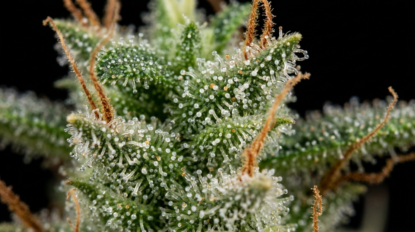 Tall sativa cannabis plant with narrow finger-shaped leaves growing outdoors in sunlight